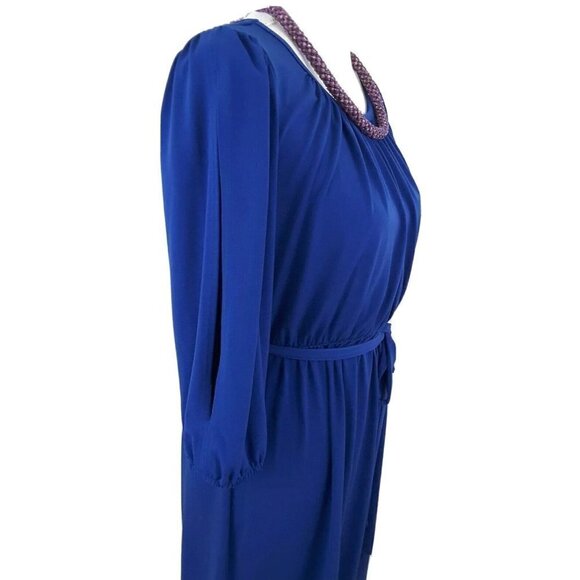 VALERIE BERTINELLI--Women's Size 4--Royal Blue Dress w/Slits on the Sleeve. - Picture 7 of 10